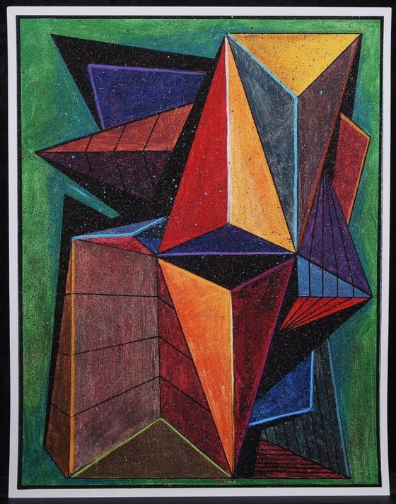 Image 1 of Eduard Diem : « Komposition (1), 2021 ». Giclée sur velours Hahnemühle. Signée et gravée à la main.