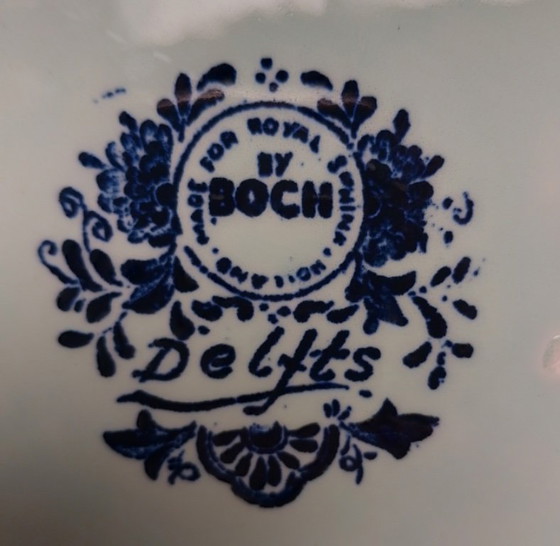 Image 1 of Delfts Blauw bord Ø 39 cm van Royal Sphinx Boch gesigneerd