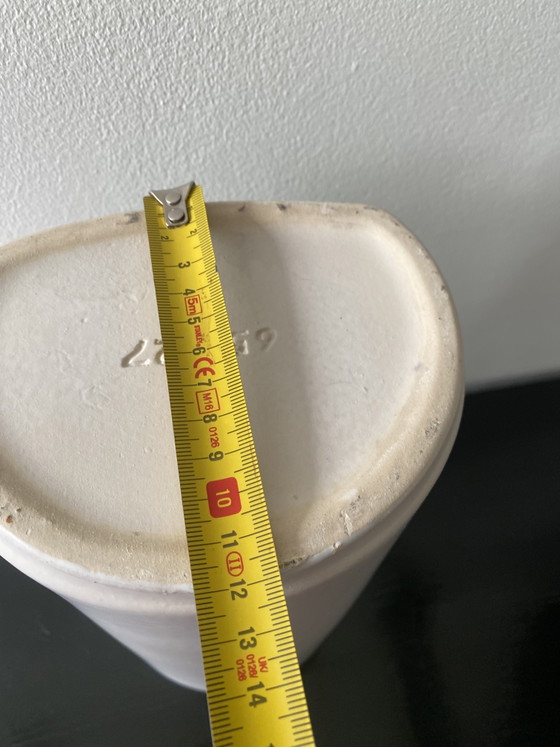 Large Vintage Numbered Vase, Pale Green and White – Ceramic (photo 8 of 14)