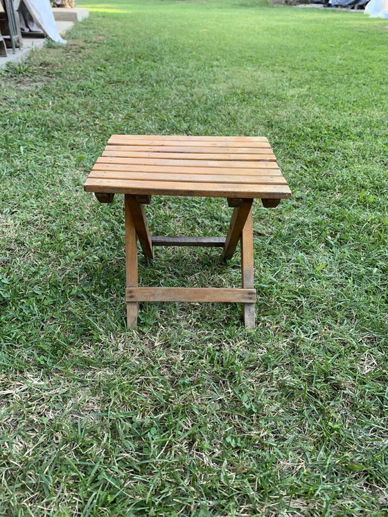 Wooden Folding Stool, 1960s (photo 4 of 4)