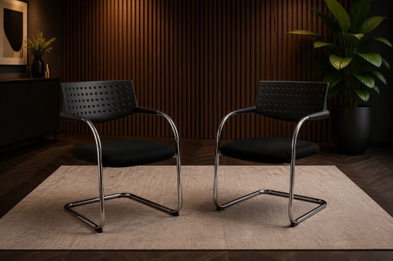 Set de 2 Sillas Originales Vitra Visavis – Antonio Citterio – Sillas de comedor, Plastic, Metal (photo 3 of 6)