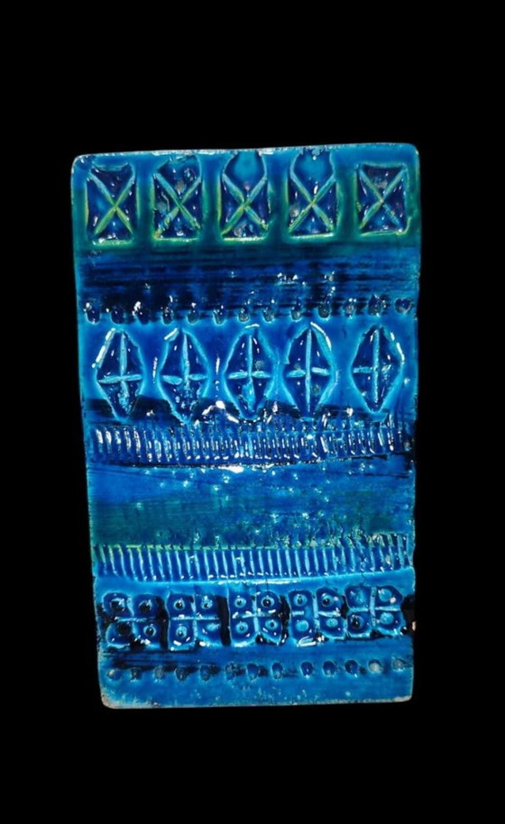 Image 1 of Bitossi Rimini Blu Rechteckvase | Aldo Londi Italian Mid-Century Art Pottery 1960s