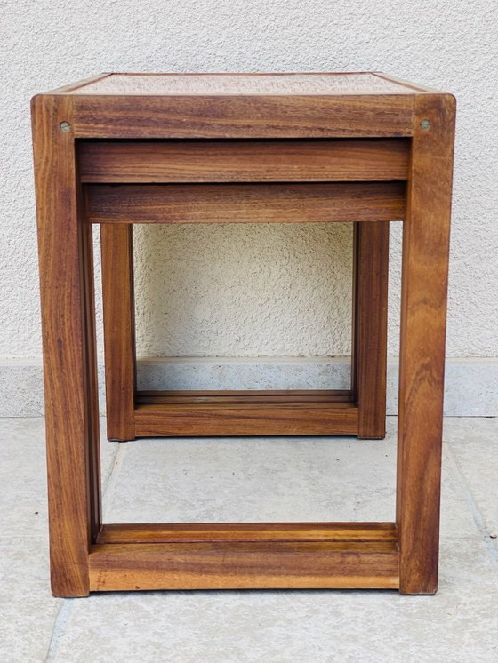 Image 1 of Set of 3 Scandinavian nesting tables in teak, 1960