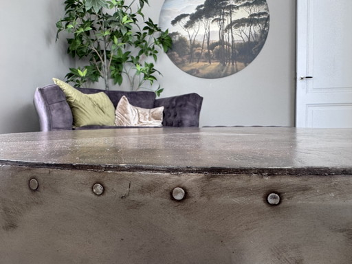 Exklusiver Designer-Couchtisch – Industrieller Luxus – Neuwertig – salontafels, Aluminium, Wood (photo 2 of 6)