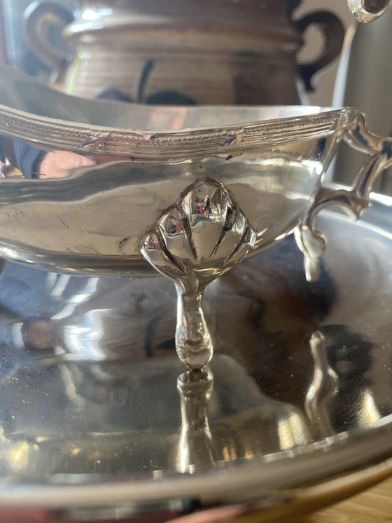 Image 1 of Salsera plateada Art Nouveau de los años 90