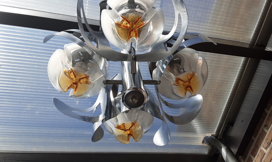 Image 1 of Mezzaga Murano hanglamp , 1970 , Carlo Nazon ontwerp , Italië