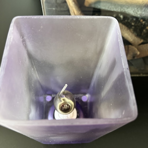 Image 1 of Lampada da tavolo vintage Jan des Bouvrie 'Ice Cubic' – Viola satinato
