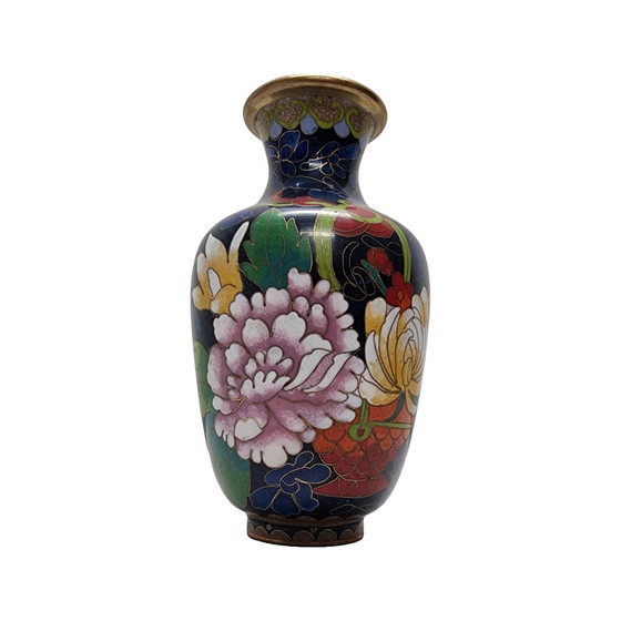 Image 1 of Cobalt Blue Cloisonné Vase
