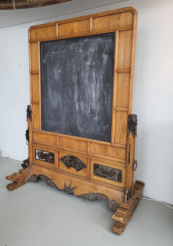 Image 1 of Vintage Chinees Schoolbord / Kamerscherm