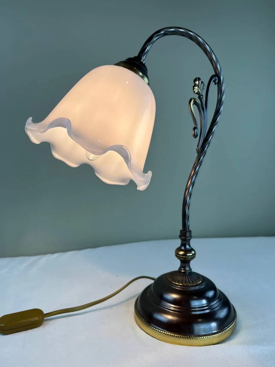 Lampada a tulipano antica – Lampade da tavolo, Metal, Art Deco (photo 7 of 9)