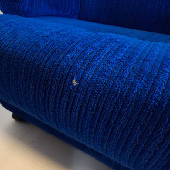 Image 1 of Canapé modulable vintage 6 pièces en velours côtelé bleu roi