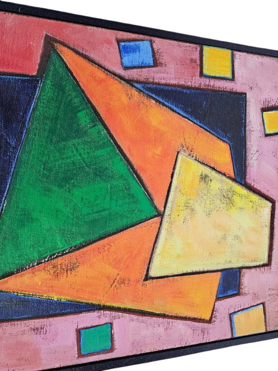 Image 1 of Liesbeth Tóth-de Knegt - 'Falling Castles in the Air' - canvas on wood - signed