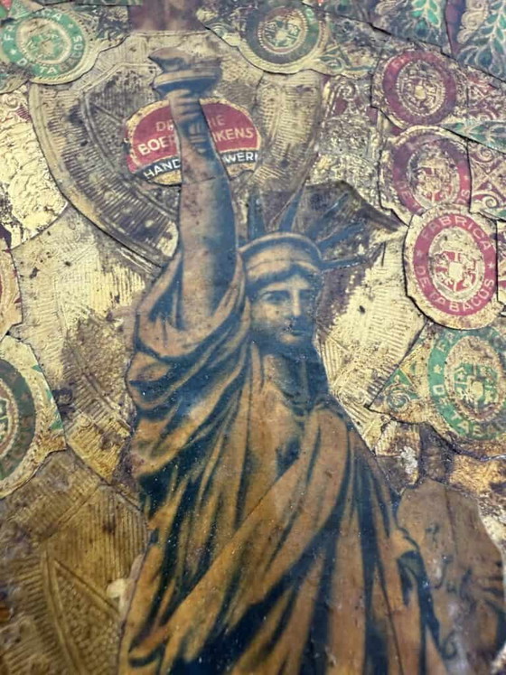 Arte collage, specchio ricoperto di fascette di sigari – Dipinti e disegni, Carta (photo 7 of 16)