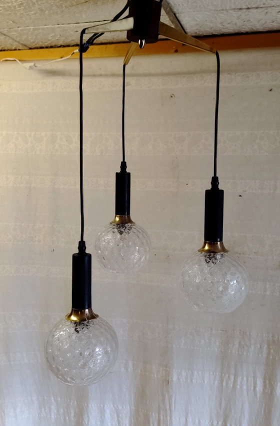 Lampadario a cascata a 3 luci anni '50/'60 – Glass (photo 2 of 12)
