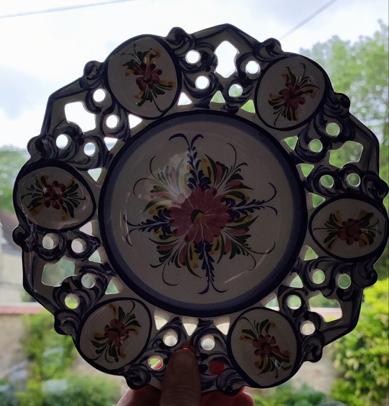 Image 1 of Breton earthenware plate signed