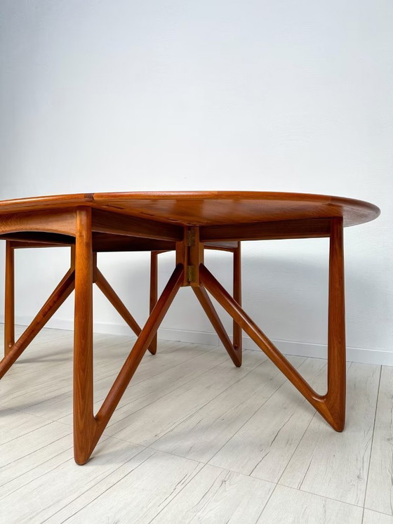 Image 1 of Large Designer Gate-Leg Teak Dining Table by Niels Koefoed 60s