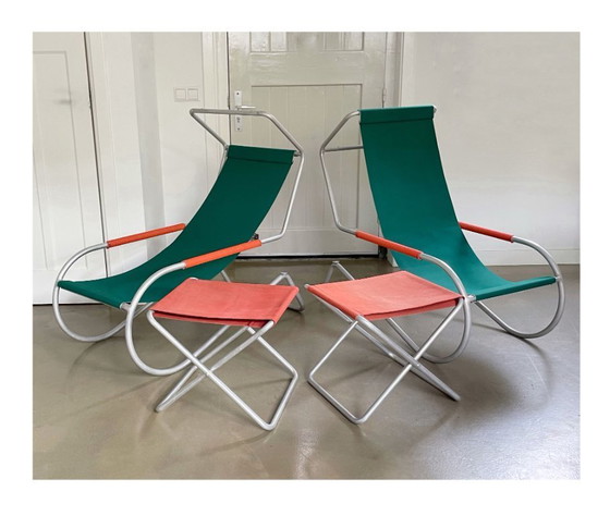 Image 1 of Set of midcentury ‘Lido’ sun lounge chairs, design Battista and Gino Giudici