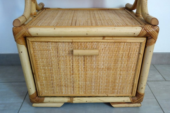 Staande spiegel van riet en bamboe, jaren 70/80 – Rattan, Wicker (photo 12 of 17)