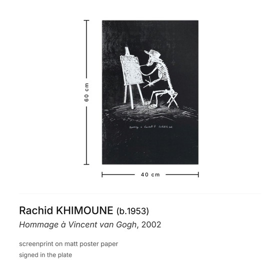 Rachid KHIMOUNE Zeefdruk Hommage à Vincent van Gogh 2002 – Litho's & Zeefdrukken, Paper (photo 3 of 5)