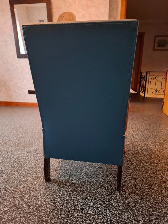 Vintage Cocktail Chair in Petrol Blue Faux Leather – 1950s – Couches, Skai (photo 3 of 5)