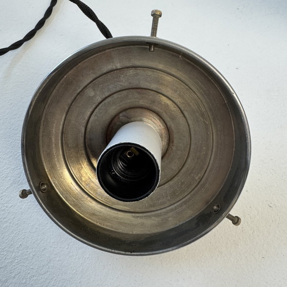 Image 1 of Antique Art-Deco Vintage Opaline Hanging Lamp