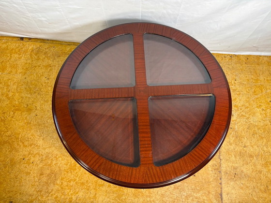 Vintage G-Plan Round Coffee Table & 4 Nested Stools | 1970s | Mahogany & Glass | Mid-Century Retro Design A (photo 11 of 18)