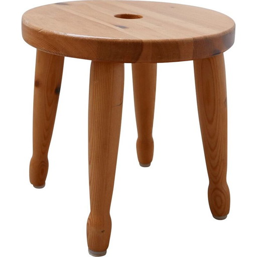 Sgabello o tavolino vintage in pino svedese anni '60