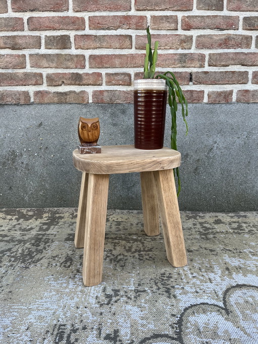 Vintage oak plant table side table