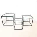 Vintage Isocele Max Sauze nesting box, 1970s, black with glass