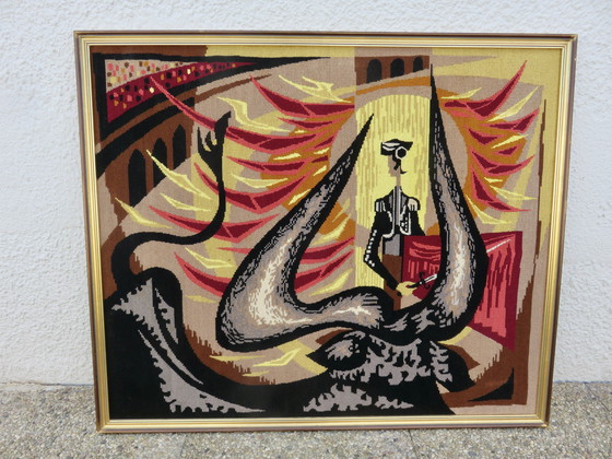 Image 1 of Tapestry "La Corrida" France, 1970