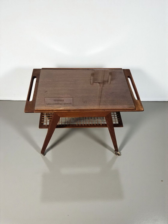 Image 1 of Teak side table, serving trolley, bar trolley, side table, Johannes Andersen, 1970s