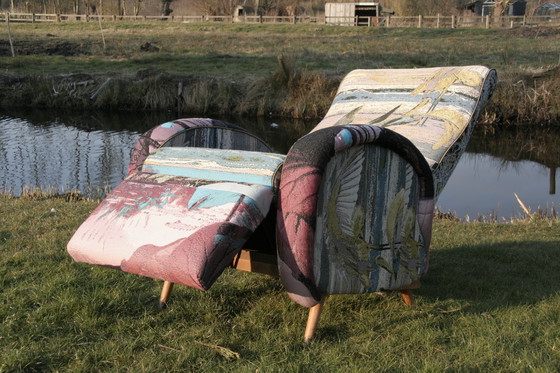 Image 1 of 1 uitklapbare, mid-century relaxfauteuil