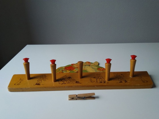 Image 1 of vintage beukenhouten kinderkapstok jaren 60