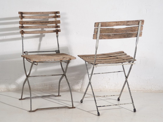 Chaises de jardin pliantes antiques (c.1920). Lot de 2 pièces #2 – Iron, Rustic (photo 19 of 39)