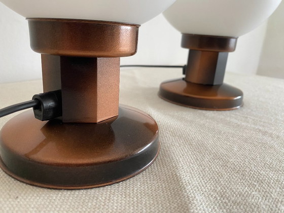 Pair of KAJ Opaline Glass Table Lamps, Slovenia, 1990s – KAJ Dol Pri Hrastniku, Metal (photo 10 of 10)