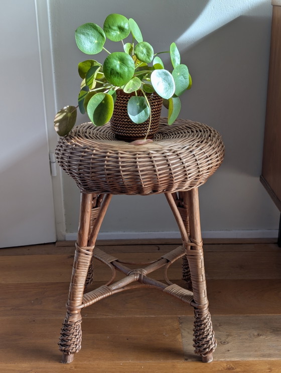 Tabouret vintage en rotin – Bois (photo 2 of 7)