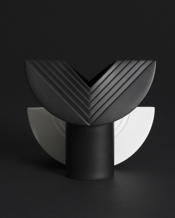 Image 1 of Rosenthal Studio Line Bisque Porzellan Vase Duo Ambrosio Pozzi TOTEM Minimalist