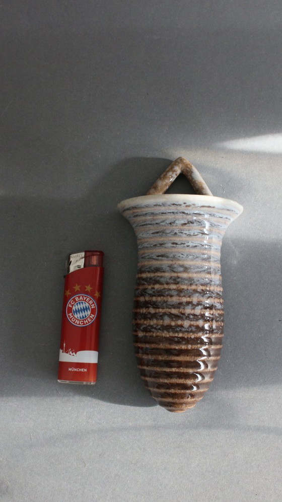 Image 1 of Strehla ceramic wall vase with gradient glaze, vintage from the 1970s