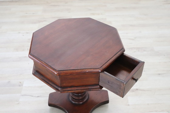Image 1 of Low Octagonal Side Table in Walnut, 1980s
