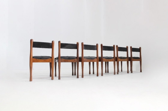 Bernini Vintage Italian Dining Chairs by Silvio Coppola, Set of 6 – Dining tables, Leather (photo 8 of 10)