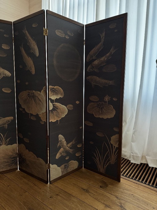 Schermo divisorio per ambienti - Condizioni da esposizione, con lievi danni alla cornice