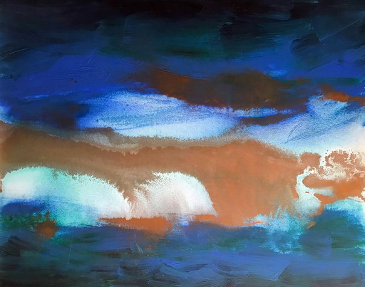 Original Acrylic Painting Abstract Expressionism Galaxy