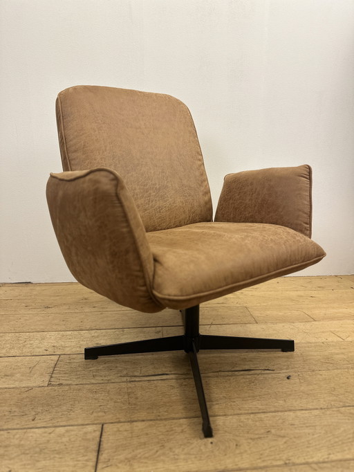 Poltrona Lugo in microfibra cognac