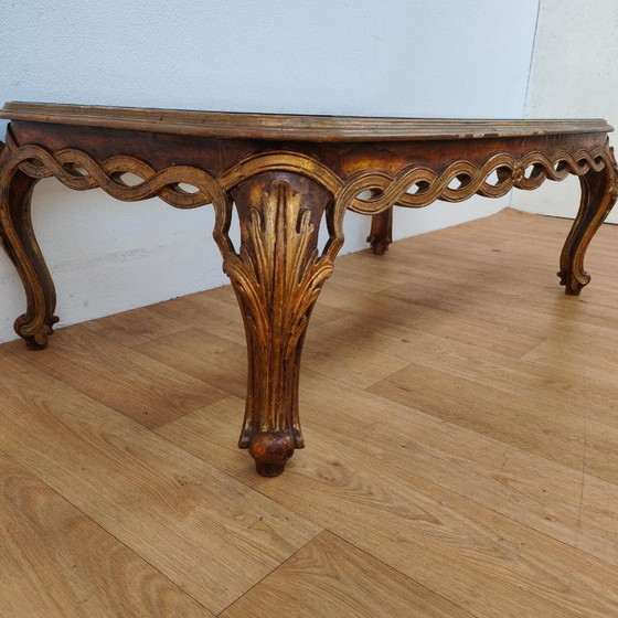 Tavolino da caffè Vintage Regency con piano in vetro. Legno – Tavolini da caffè, Glass, Wood (photo 6 of 12)