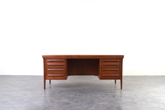 Image 1 of Danish Teak Freestanding Desk by Ib Kofod-Larsen for Faarup Møbelfabrik, 1960s
