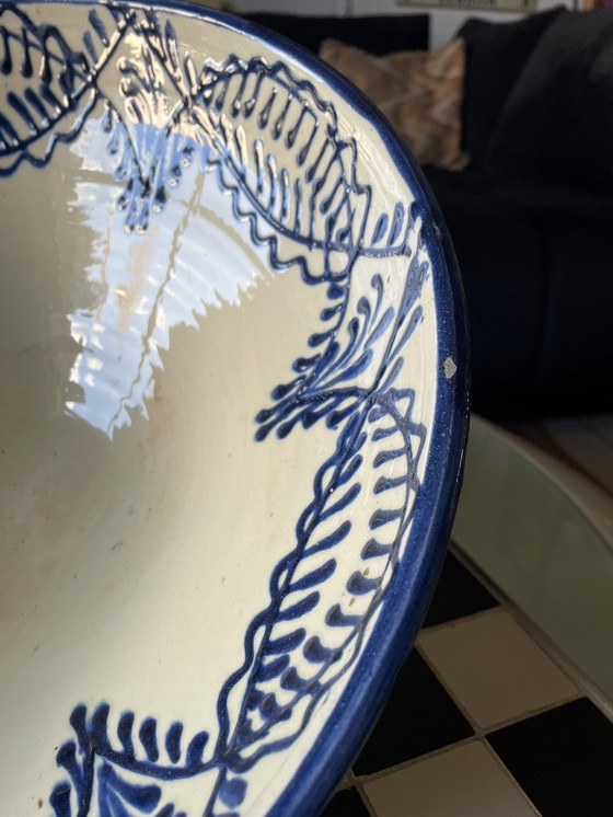 Image 1 of Grote keramische schaal Lebrillo Oud uit Nijar Almeria