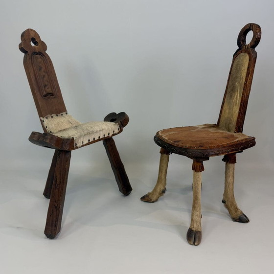 Coppia di sedie rustiche stile folk – Poltrone relax, Pelle, Legno (photo 3 of 34)