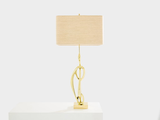 Willy Daro bronze sculpture table lamp 1970