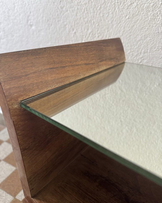 Image 1 of Chevet Art Déco bois et miroir