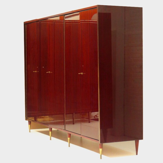 Image 1 of Large XL vintage mid-century design wardrobe in mahogany, 1960s